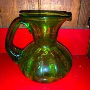 Beautiful Green Glass Pitcher